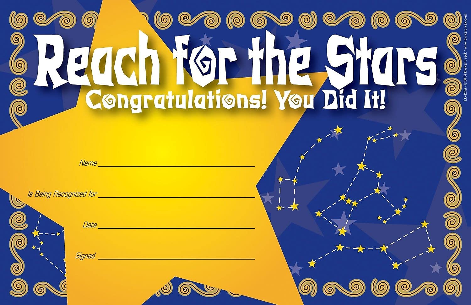 Barker Creek Recognition Awards, Reach For The Stars, Celebrate Student Achievements With These Colorful Awards, 30 Awards Per P