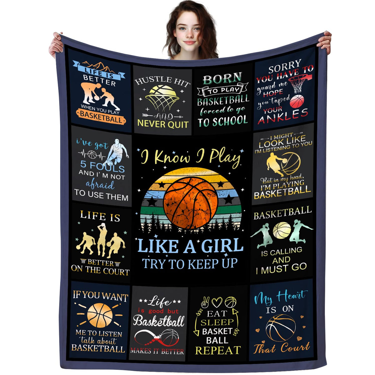 Norkobay Basketball Blanket Basketball Gifts For Boys Girls Teens,Cool Basketball Stuff Accessories,Best Basketball Coach Team G