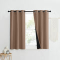 Nicetown 100% Blackout Curtains Thermal, Noise Reduction And Privacy Curtains For Patio Door, Black Lined Blackout Drapes With Grommet Top, Cappuccino, 1 Pair, W37 X L50