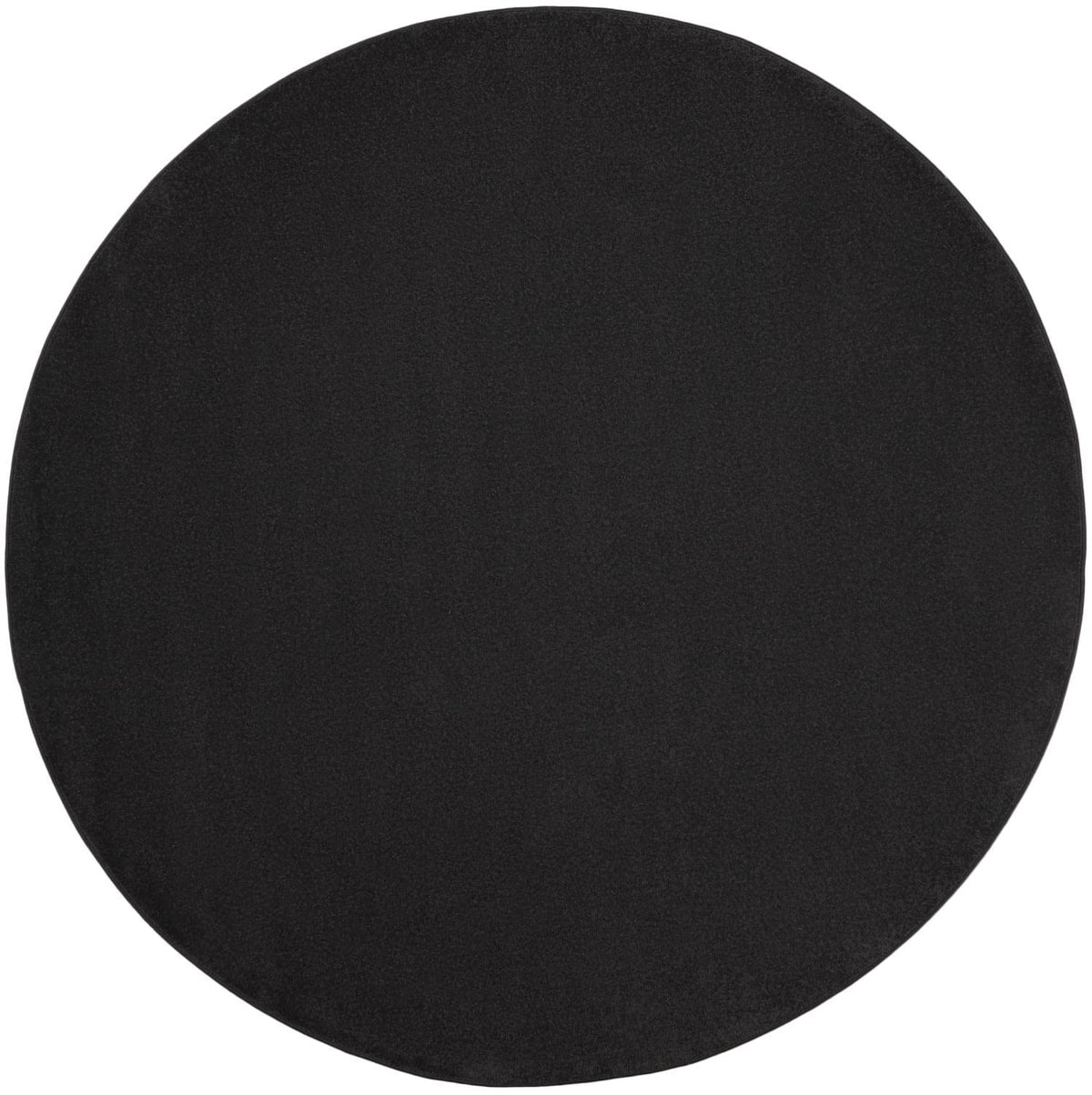 Nourison Essentials Indoor/Outdoor Black 8' X Round Area Rug, Easy -Cleaning, Non Shedding, Bed Room, Living Room, Dining Room,