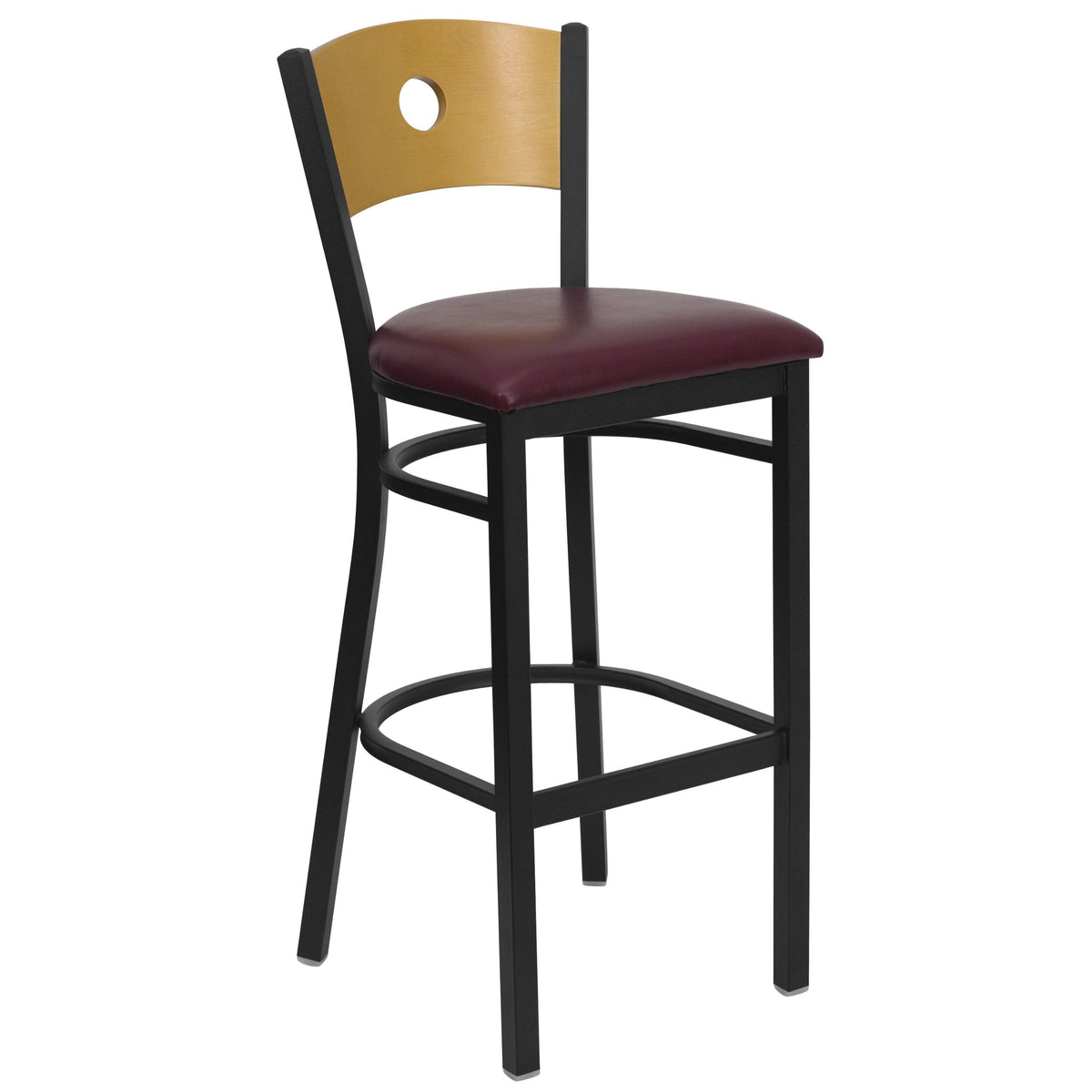 Flash Furniture F6Bcirbarbrv Natural Circle Back Metal Restaurant Bar Stools W/Vinyl Seat