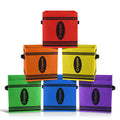 6 Pcs 11 Inch Colorful Fabric Storage Bins for Back to School Supplies