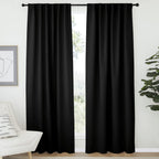 NICETOWN Halloween Living Room Blackout Draperies Curtains - (Black Color) W52 x L72, 2 Pieces, Room Darkening Window Blackout D