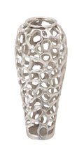 Deco 79 Benzara Metal Planter Upgrade The Decor Appeal of Short Spaces, Silver, 8L x 8W x 19H, (37663)