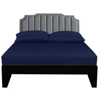 Lirex Fitted Sheet, Queen Size 100% Egyptian Cotton 300 Thread Count Soft Breathable Fitted Sheet, 150X200Cm, Dark Blue