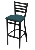 400 25 Stationary Counter Stool with Black Wrinkle Finish and Graph Tidal Seat