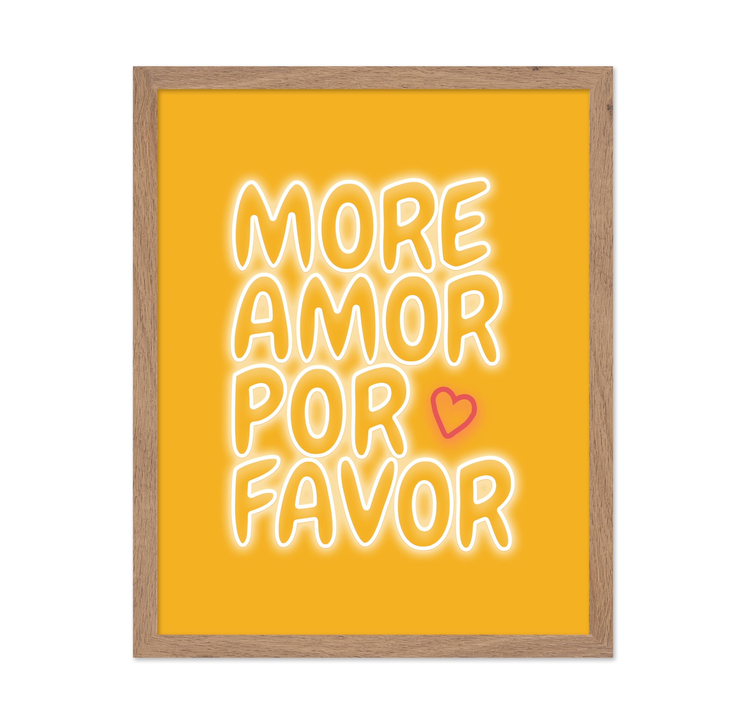 Poster Master More Amor Por Favor Poster - Neon More Amor Por Favor Quote Print - Neon Quote Art - Gift for Him, Her, Lovers - V