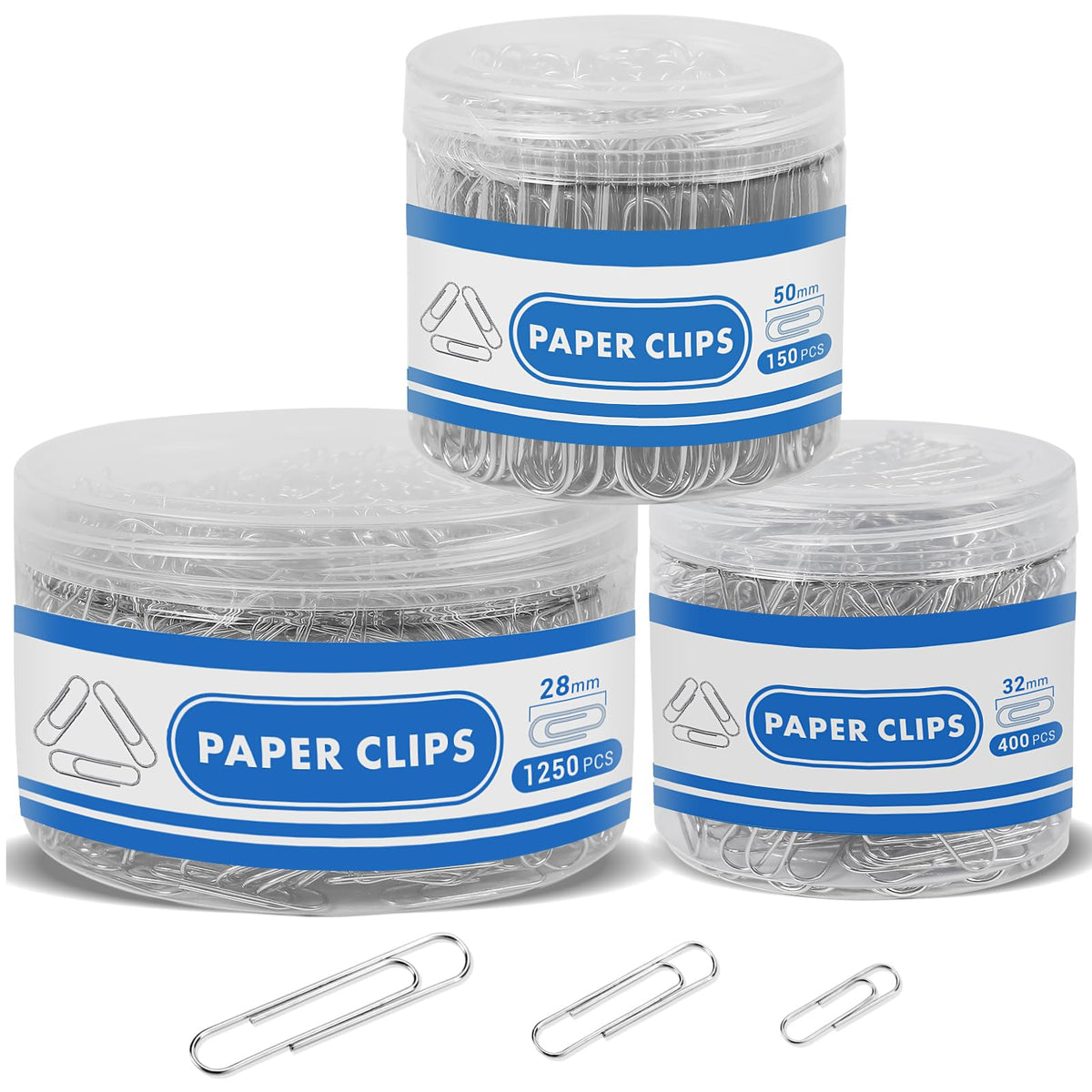 700 Paper Clips,Medium And Jumbo Size,Paperclips For Office School And Personal Use(28 Mm,33Mm,50 Mm) (Silver)