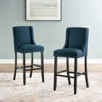 Modway Baron Counter Stool Upholstered Fabric Set of 2, Gray