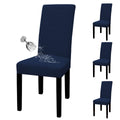Easy-Going 100% Waterproof Dining Room Chair Cover Set Of 4, Stretch Jacquard Parson Chair Slipcover Removable Washable Chair Protector For Home, Restaurant, Banquet (Large, Navy)