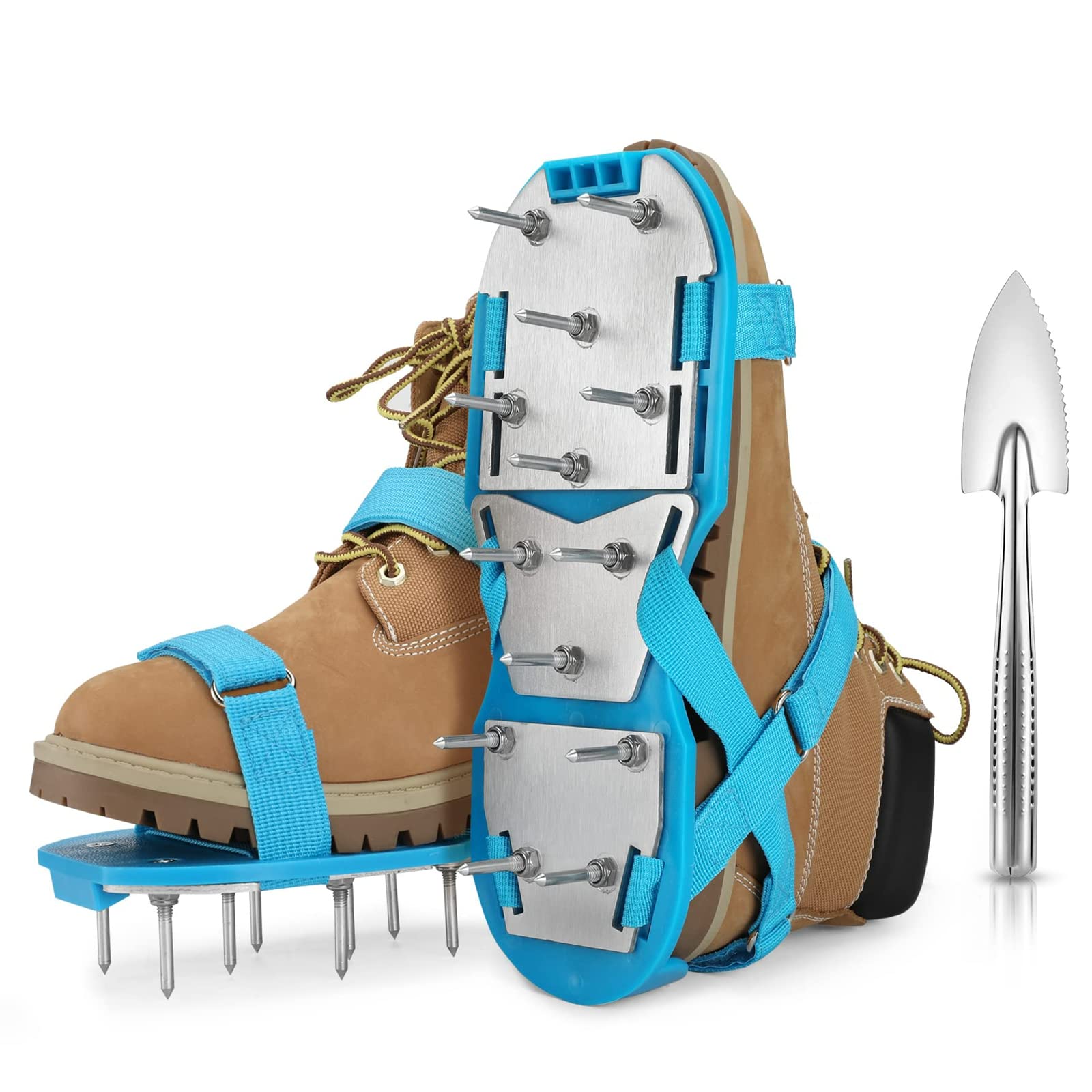 Opmeiro Lawn Aerator Shoes - Fully Assembled Soil Aeration Shoe Pair - Yard Aerator Tool For Aerating Patio Garden Grass Lawn