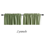 Donren 2 Pcs Sage Green Curtain Valances For Kitchen - 15 Inches Long Room Darkening Rod Pocket Valances (52 X 16 Inch,2 Panels)