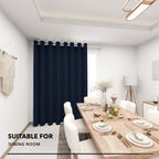 Deconovo Wide Width Drapes For Sliding Glass Doors - Extra Wide Curtains 100 Inches, Blackout Grommet Noise Reducing Drapes For