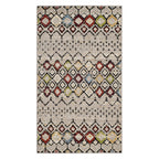 SAFAVIEH Amsterdam Collection Area Rug - 5'1'' x 7'6'', Light Grey & Multi, Moroccan Boho Design, Non-Shedding & Easy Care, Idea