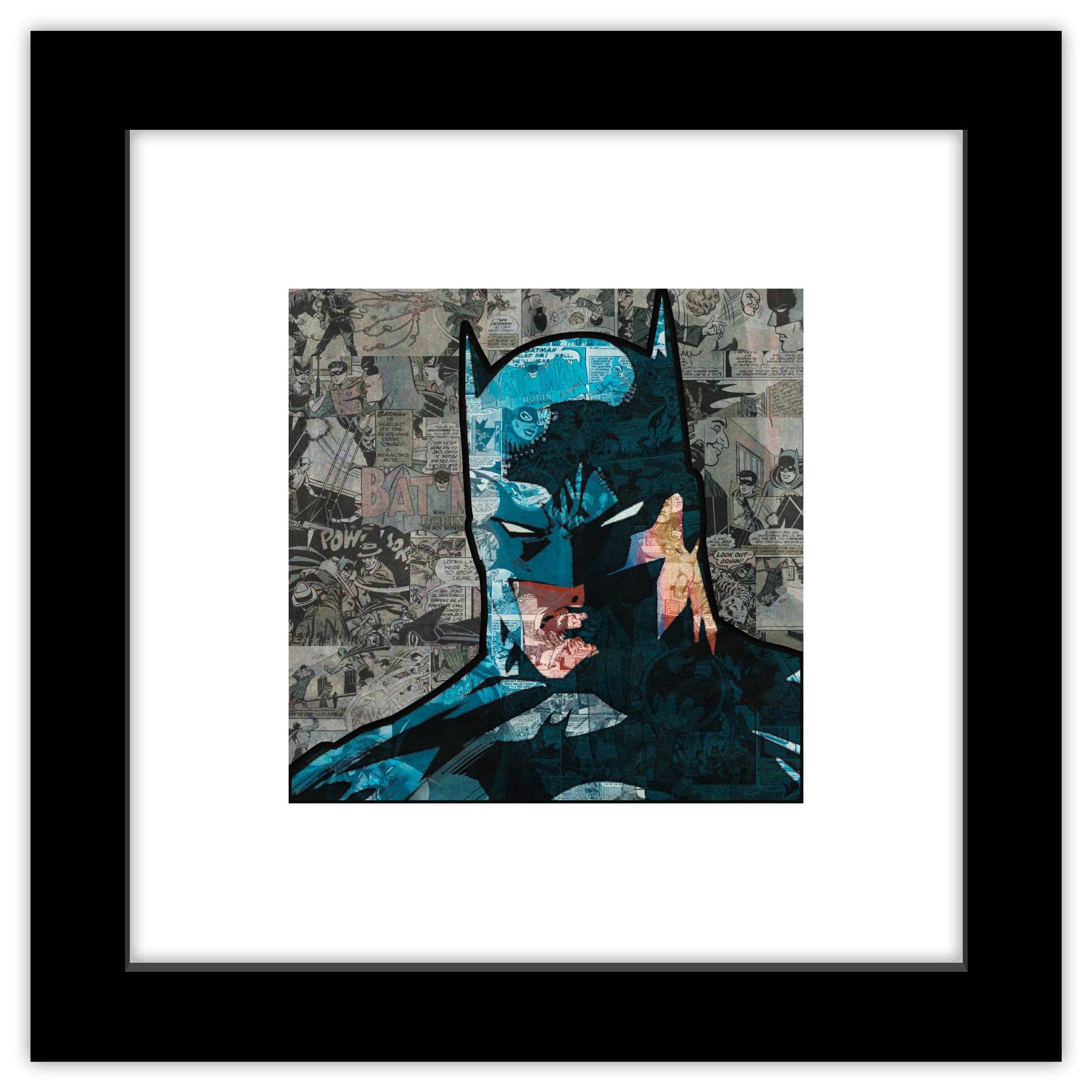 Trends International Gallery Pops DC Comics - Batman Headshot Collage Wall Art Wall Poster, 12.00 x 12.00, Black Frame Version