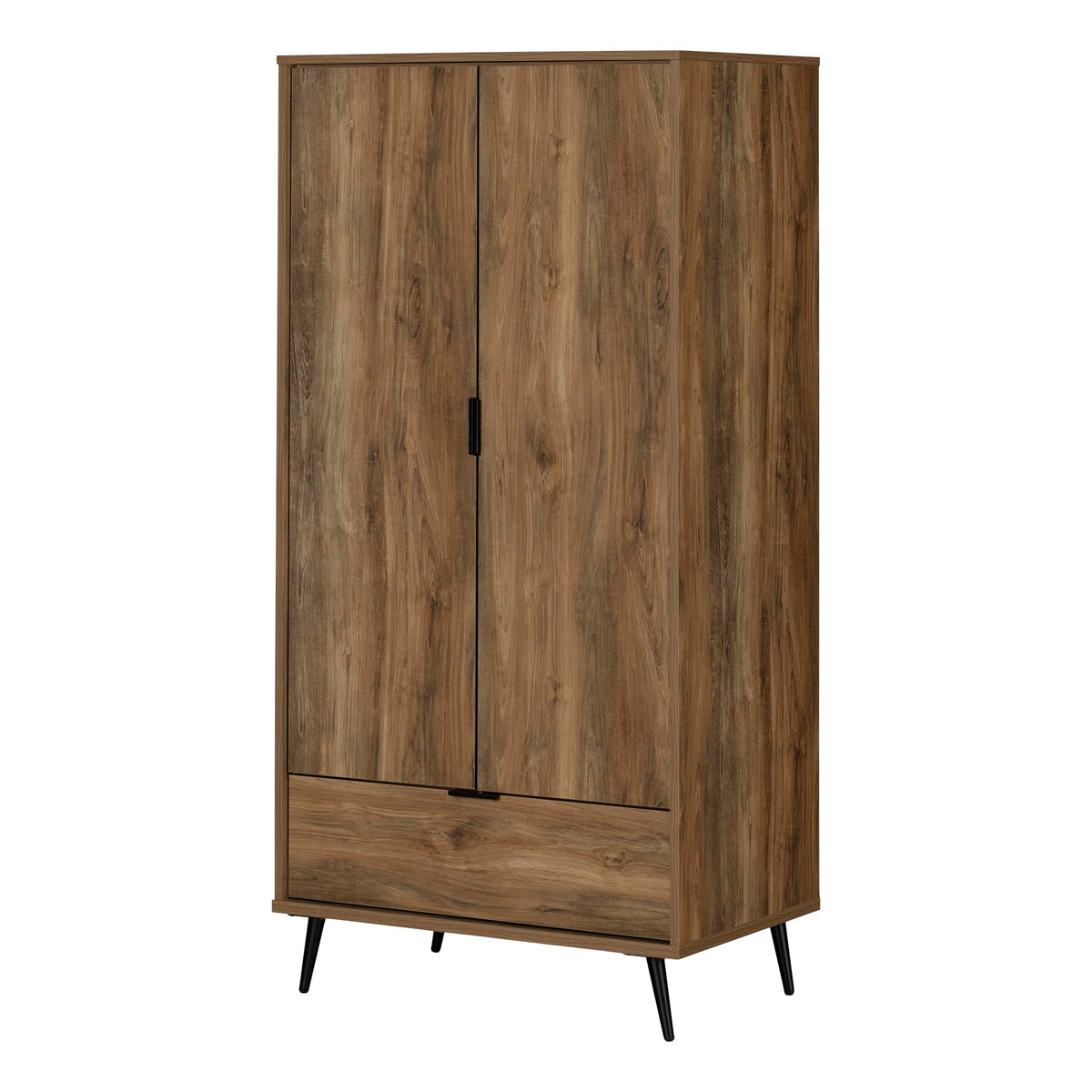 South Shore Furniture Oxford Wardrobe Armoire with Doors and Drawer, Natural Mango