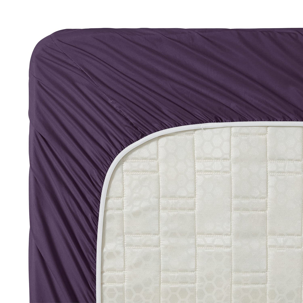 Clara Clark Bed Sheets, Premier 1800 Series 4 Piece Bed Sheet Set, Deep Pocket, Wrinkle, Fade, Stain Resistant, Luxury Soft Bedding Sheets & Pillowcases, Queen, Purple Eggplant