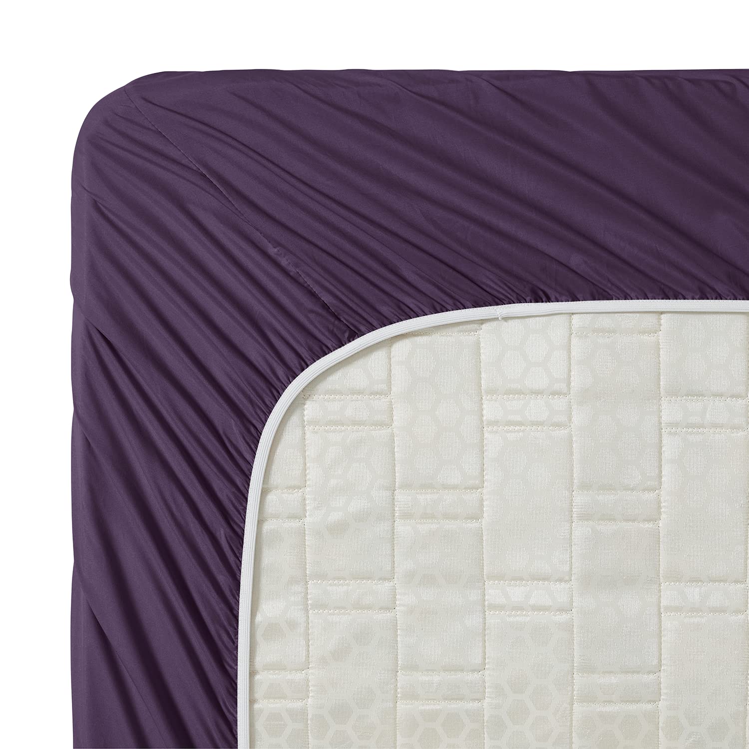 Clara Clark Bed Sheets, Premier 1800 Series 4 Piece Bed Sheet Set, Deep Pocket, Wrinkle, Fade, Stain Resistant, Luxury Soft Bedding Sheets & Pillowcases, Queen, Purple Eggplant