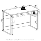 Furinno Moretti Modern Lifestyle Study Desk, 45, Solid White/White