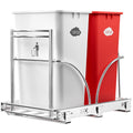 Dual Under Sink Trash Can Heavy Duty Pull Out Trash Can Under Cabinet, Fits 2x35Qt (79 Gal) Commercial Trash Cans Cabinet Trash