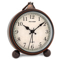 Peakeep 4 Small Battery Operated Antique Retro Analog Alarm Clock with Contour Lines in Gold for Room Decors, Silent Elegant Bed