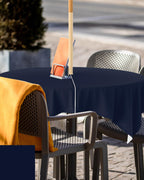 Queenker Dark Blue Outdoor Tablecloth With Umbrella Hole And Zipper, Solid Color Table Cover For Square Tables Waterproof Tablet