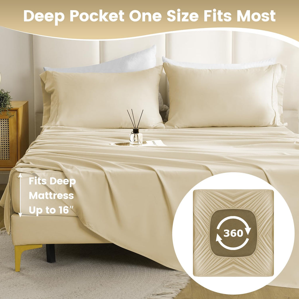 Cozysmile Holtel Luxury Twin Sheet Set - 3 Piece Soft Microfiber Sheets For Twin Size Bed, 16'' Deep Pocket Easy Care Wrinkle Fr