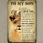 tosles Metal Wall Art SDGG 8x12 Inch Lion Gift From Mom To Son Inspirational Sign