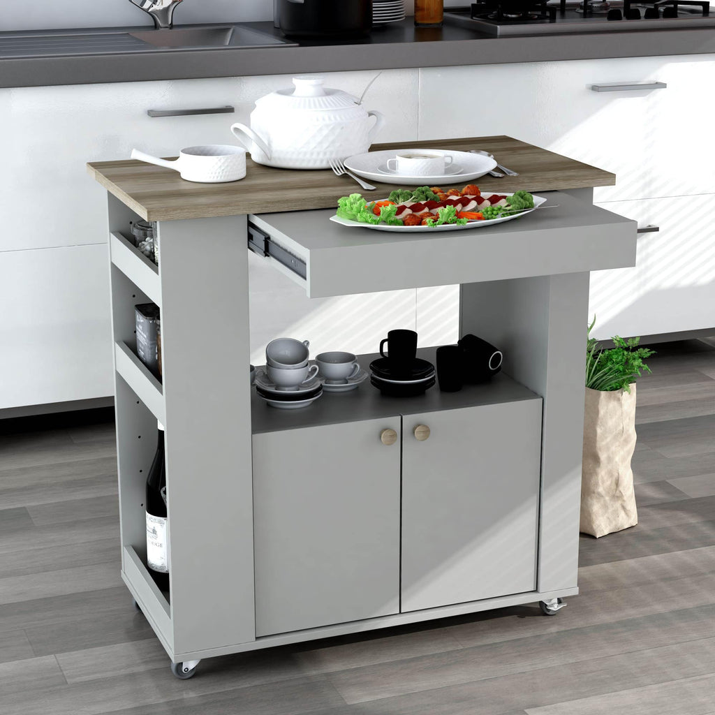 Anderson Teak Astor 35" Kitchen Cart, Medium, Grey