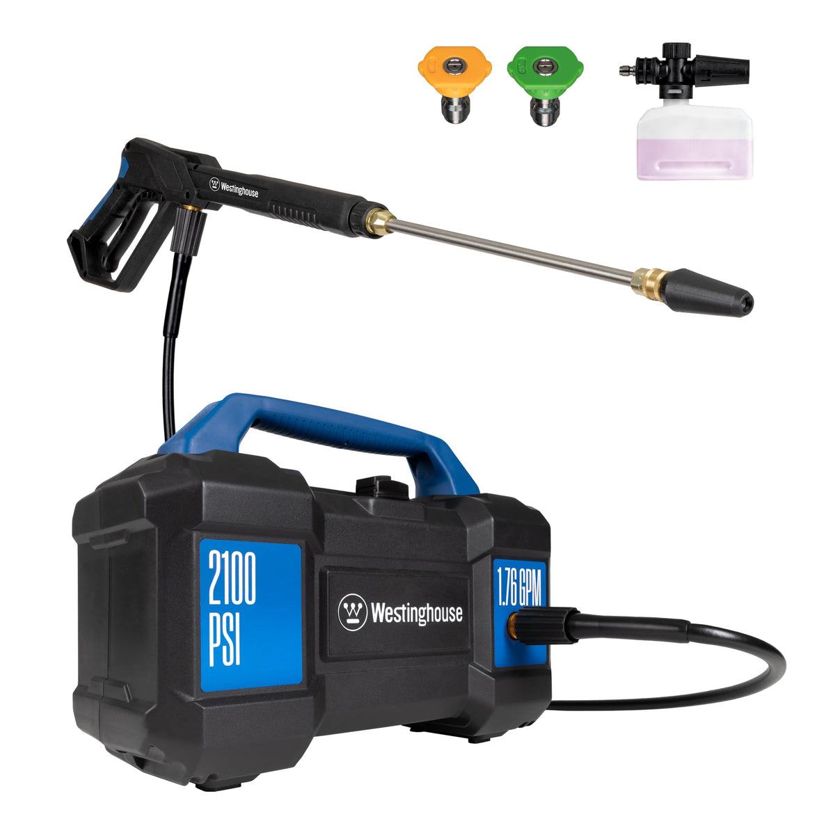 Westinghouse Epx3100V Electric Pressure Washer, 2100 Max Psi 1.76 Max Gpm, Built-In Carry Handle, Detachable Foam Cannon, Pro-St