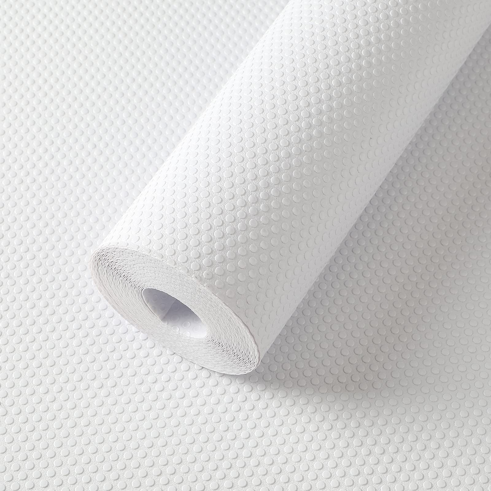 Flpmix Shelf Liner White - Waterproof Pantry Cabinets Liners,Washable Easy To Cut Drawer Mat For Kitchens Cupboard 17.7' X 96In
