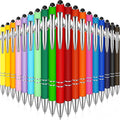 Zonon 38 Pieces Rubberized Ballpoint Pen With Stylus Tip Stylish Metal Pen Capactive Styli Pen With Soft Rubberized Grip, Black