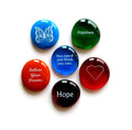 Lifeforce Glass Geocache Swag, Glass Stones with Fun Images to Leave in The Cache.Set of Six Set II