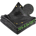 Mklsit Shade Cloth For Garden, 70% 6.5 X 10 Ft Black Mesh Tarp With Reinforced Grommets, Sun Shade Net Greenhouse Shade Cloth Fo