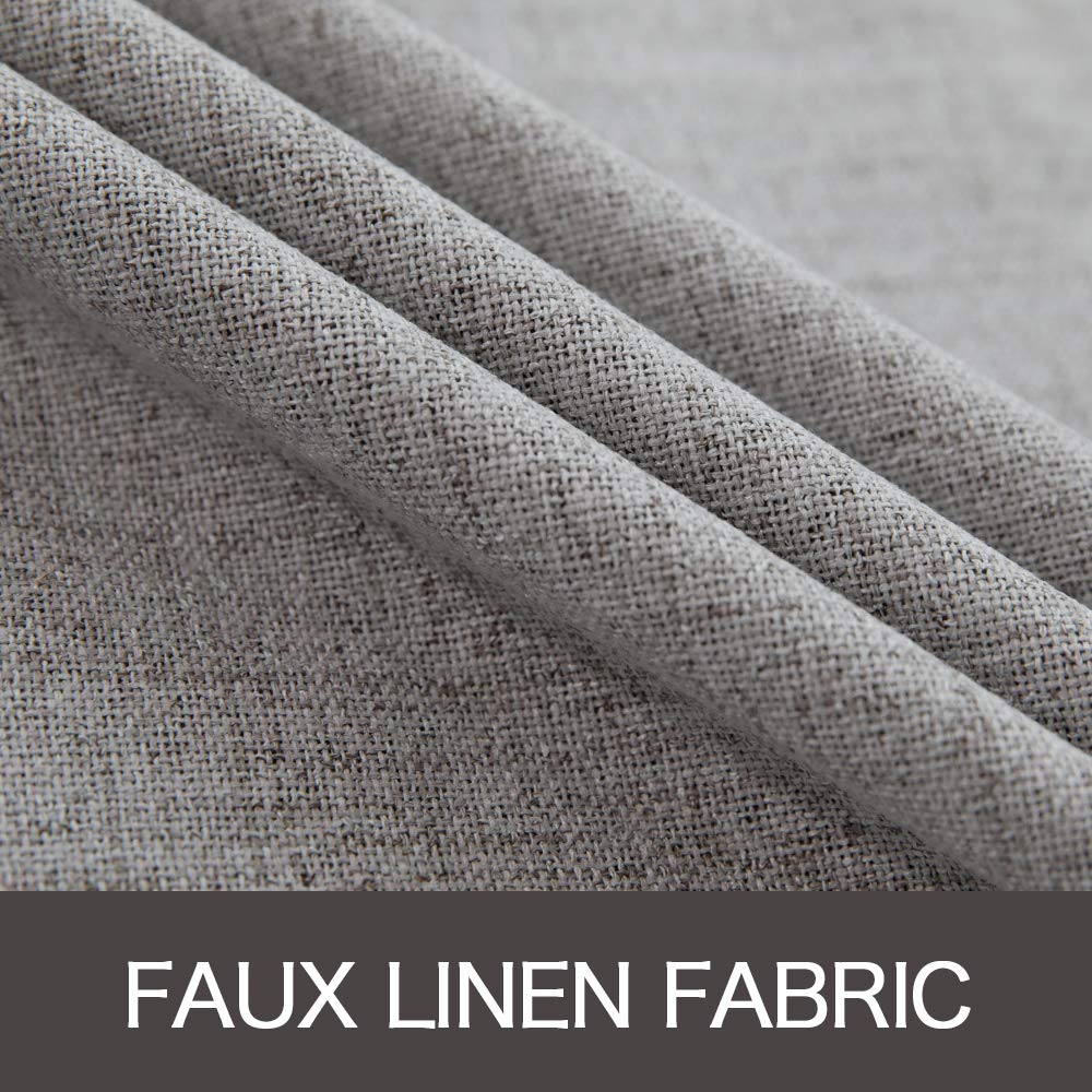 Miulee Linen Blackout Curtains And Drapes 100% Room Darken Thermal Insulated Grommet Window Panels With Coating 2 Pcs W 42 X L 84 Inches Grey