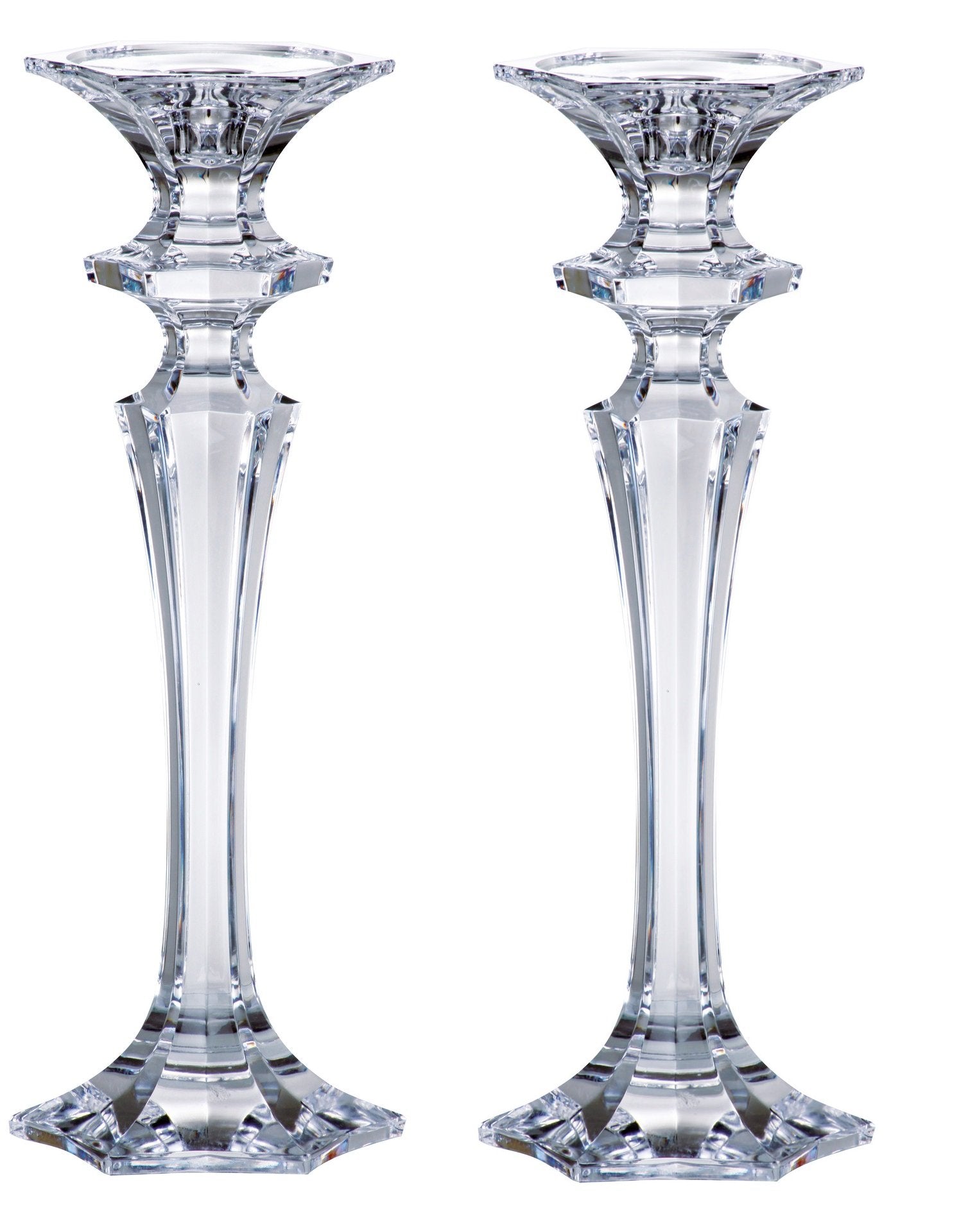 Barski - Beautiful Crystalline Candlesticks - Candlestick is 10 H - Made in Europe - Pair of 2