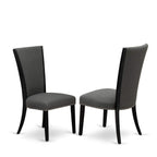East West Furniture V677VE650-6 6 Piece Dining Set Contains a Rectangle Kitchen Table with V-Legs and 4 Dark Gotham Linen Fabric Parson Chairs with a Bench, 40x72 Inch