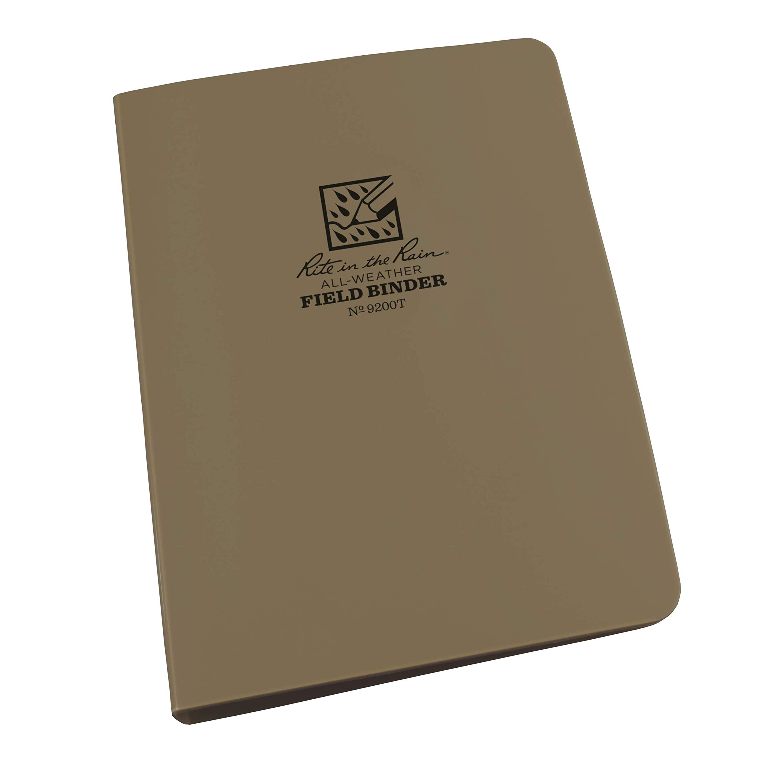 Rite In The Rain All-Weather 1/2' Ring Binder, 5 5/8' X 7 7/8', Tan Binder (No. 9200T)