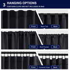 Hiasan Short Black Out Curtains 45 Inch Long, Light Blocking Thermal Insulated Rod Pocket & Back Tab Halloween Drapes Sewn With