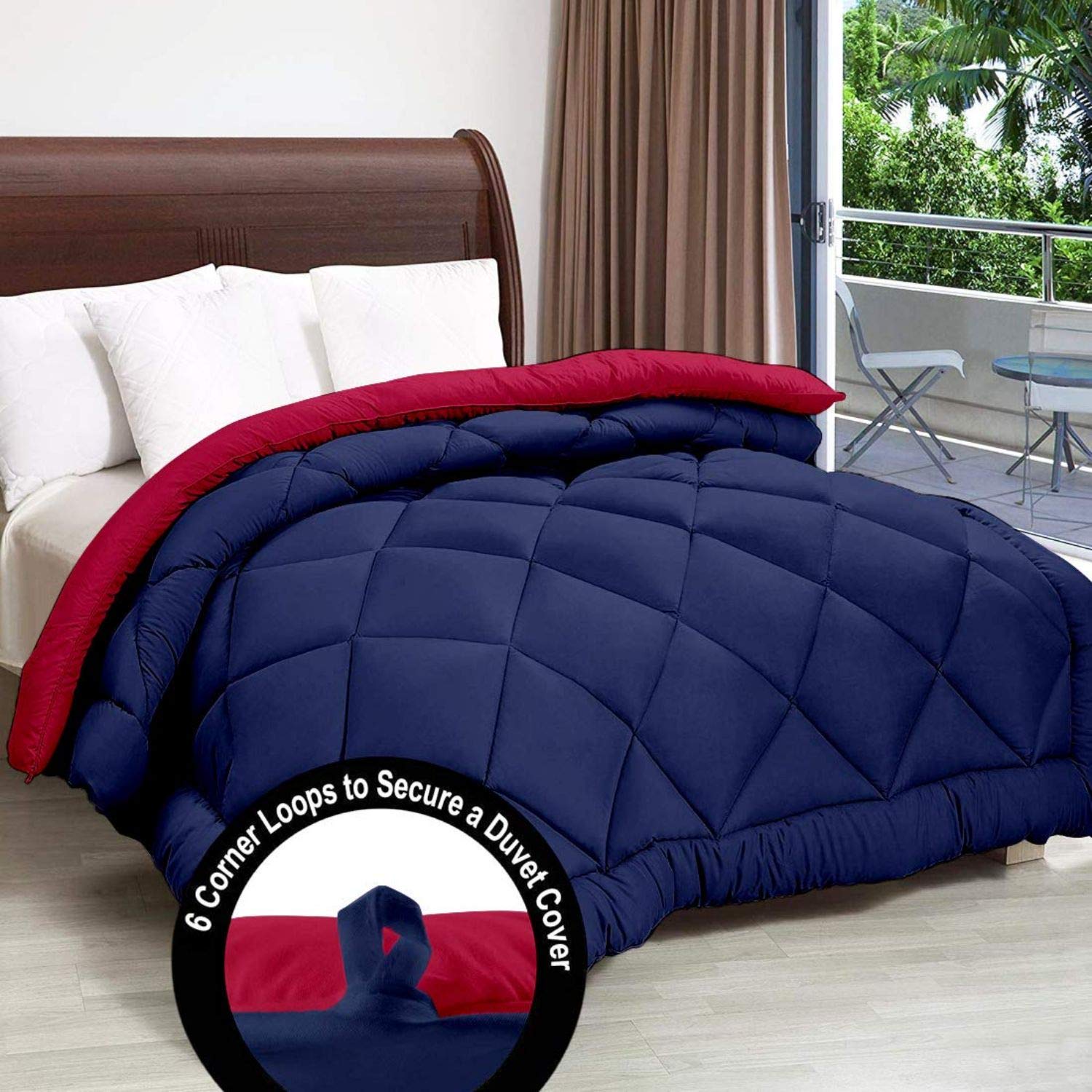 Svt Microfiber 200Tc Comforter (Double Bed_Blue & Pink)
