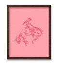 Poster Master Pink Cowboy Poster - Retro Cowboy on Bucking Horse Print - Rodeo Art - Western Art - Wild West Art - Gift for Him 