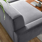 Modway Engage Performance Velvet Sofa With Gray Finish Eei-5600-Gry