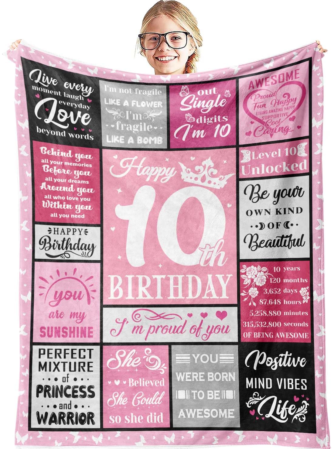 Hocgiwd Gifts For 10 Year Old Girl,10 Year Old Girl Birthday Gifts, 10 Year Old Girl Gift Ideas Blanket, Birthday Gifts For 10 Y