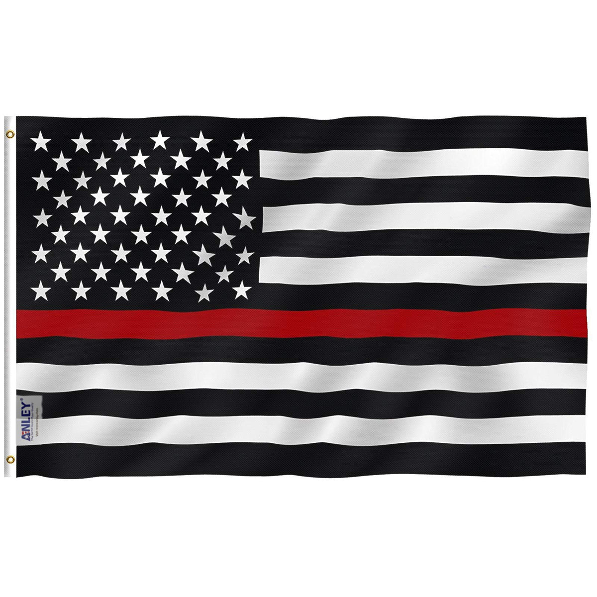 Anley Fly Breeze 3X5 Foot Thin Red Line Usa Polyester Flag - Vivid Color And Fade Proof - Canvas Header And Double Stitched - Am