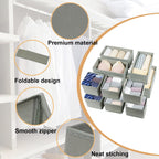 Set Of 12 Drawer Organizer, Fabric Closet Organizer And Storage Baskets,Foldable Drawer Divider For Clothing,Sock,Ties,Underwear