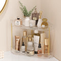 Lifewit 2-Tier Bathroom Counter Organizer Corner, Plastic Makeup Skincare Storage Organizer Countertop, Sink Vanity Trays Perfum