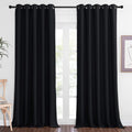 NICETOWN Black Blackout Living Room Curtain 102 inches Long, Grommet Thermal Insulated Cold/Light/Sound Blocking Window Drape fo