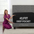 Deep Pocket Full Size Fitted Sheet - Full Fitted Sheet Only - 21    Full Size Deep Pocket Fitted Sheet Perfectly Fit 17   -23
