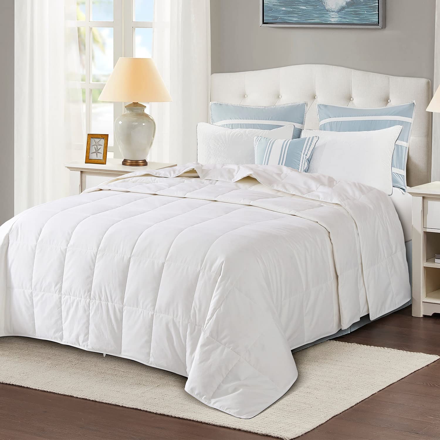 Globon Down Blanket, Extra Lightweight Summer Comforter/Duvet Insert California King Size,Noiseless & Extra Soft, 20 Ounce Fill