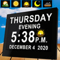 V  fa Large Digital Clock with Auto DST, 19 Alarms Custom Reminders, 3 Display with 7 Color Modes, 10-Level Auto Dimmer, HD Pict